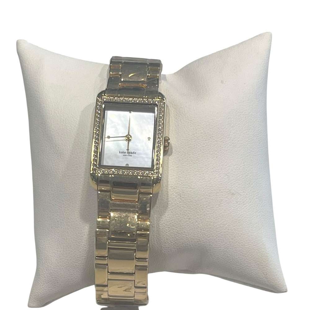 Kate Spade New York "Waldorf" SS/Gold Tone Crystal Bracelet Watch 1YRU0064 NWT - Picture 3 of 12